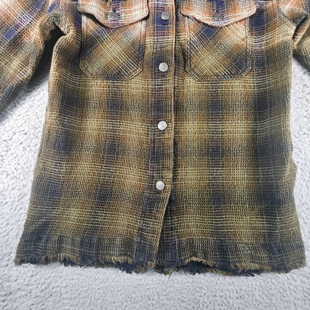 Free People Anneli Plaid Shirt Jacket Womens XS Flannel Ombre Shacket 90s Grunge - Picture 3 of 13
